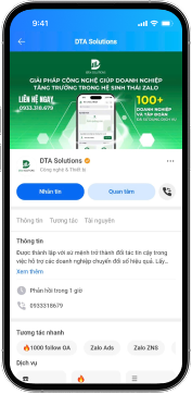 Khách hàng vào ZaloOA