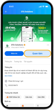 Quan tâm ZaloOA